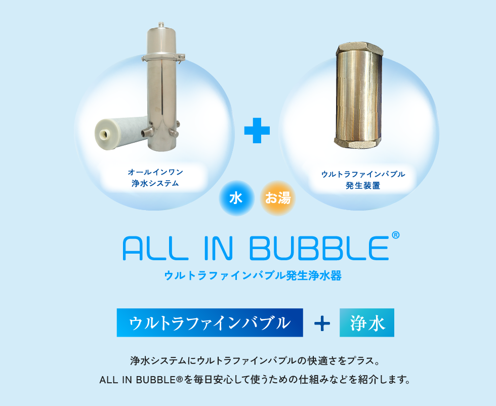 ALL IN BUBBLE ウルトラファインバブル発生浄水器